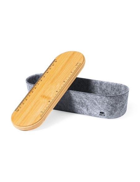 Customizable RPET Felt and Bamboo Case - GASTON