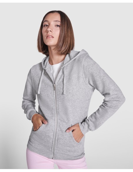 Dessuadora DONA cremallera sencera i caputxa 50% Cotó 50% polièster 280g/m2 - VELETA ROLY
